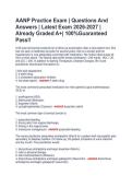 AANP Practice Exam &vert; Questions And  Answers &vert; Latest Exam 2026-2027 &vert;  Already Graded A&plus;&vert; 100&percnt;Guaranteed  Pass