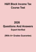 H&R Block Income Tax Course Test PDF &vert; Tax Preparation Exam Practice & Study Guide