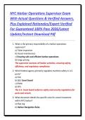 NYC Harbor Operations Supervisor Exam With Actual Questions & Verified Answers&comma; Plus Explained Rationales&sol;Expert Verified For Guaranteed 100&percnt; Pass 2026&sol;Latest Update&sol;Instant Download Pdf