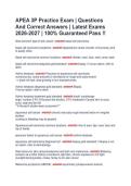APEA 3P Practice Exam &vert; Questions  And Correct Answers &vert; Latest Exams  2026-2027 &vert; 100&percnt; Guaranteed Pass