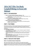 2026&sol;2027 Elite Test Bank for Campbell Biology in Focus &lpar;4th Edition&rpar; &vert; Complete Exam Prep with Rationales & Distractor Analysis