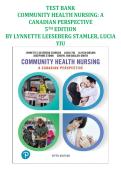 Stamler's Community Health Nursing&colon; A Canadian Perspective 5th Edition 