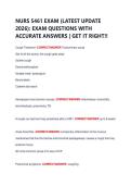 NURS 5461 EXAM &lpar;LATEST UPDATE  2026&rpar;&colon; EXAM QUESTIONS WITH  ACCURATE ANSWERS &vert; GET IT RIGHT&excl;&excl; 