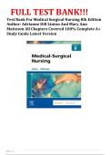 Test Bank For Medical Surgical Nursing 8th Edition Author&colon; Adrianne Dill Linton And Mary Ann Matteson All Chapters Covered 100&percnt; Complete A&plus; Study Guide Latest Version
