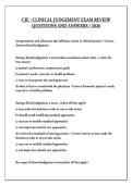 CJE - CLINICAL JUDGEMENT EXAM REVIEW QUESTIONS AND ANSWERS &sol; 2026