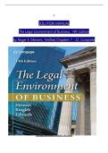 Solution Manual for The Legal Environment of Business&comma; 14th Edition ISBN&colon;9780357451724 Edition&colon; by Roger E&period; Meiners&comma; Al H&period; Ringleb & Frances L&period; Edwards &vert; Complete Worked Solutions &vert; All Chapters