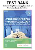 Test Bank &ndash; Understanding Pharmacology&colon; Essentials for Medication Safety&comma; 3rd Edition &lpar;Workman & LaCharity&rpar; &vert; All Chapters