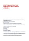 EPIC TRAINING PRACTICE QUESTIONS AND CORRECT ANSWERS