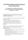 ATI CMS Fundamentals Proctored Exam ACTUAL EXAM 2026&sol;27 &vert; 70 Verified Q&A &vert; 100&percnt; Accuracy &vert; Nursing Fundamentals Certification &vert; Pass Guaranteed - Graded A&plus;