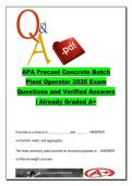 Precast Concrete Batch Plant Operator Exam Study Guide &ndash; APA Construction Materials Technology &ndash; Concrete Mix Design&comma; Aggregates & Hydration &lpar;34 Questions&rpar;
