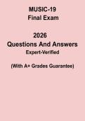 MUSIC-19 Final Exam PDF &vert; Music Theory & Appreciation Practice & Study Guide