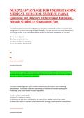 NUR 372 ADVANTAGE FOR UNDERSTANDING MEDICAL- SURGICAL NURSING Verified Questions and Answers with Detailed Rationales Already Graded A&plus; Guaranteed Pass &period;