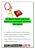 ATI Mental Health Nursing Study Guide &ndash; NURS 330 Psychiatric Mental Health Nursing &ndash; Mental Status Exam&comma; Therapeutic Communication & Legal Ethics &lpar;70 Questions&rpar;