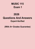 MUSIC 115 Exam 1 PDF &vert; Music Theory & Appreciation Practice & Study Guide