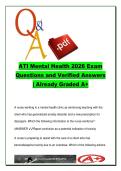 ATI Mental Health Nursing Pharmacology Exam &ndash; NURS 330 Psychiatric Mental Health Nursing &ndash; Antidepressants&comma; Antipsychotics&comma; Lithium & Substance Use Treatment &lpar;72 Questions&rpar;
