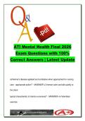ATI MENTAL HEALTH   EXAM COMPLETE PACKAGE DEAL