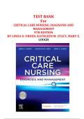 Test Bank for Critical Care Nursing&colon; Diagnosis and Management&comma; 9th Edition by Urden&comma; Stacy & Lough
