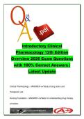 Introductory Clinical Pharmacology 12th Edition Exam Study Guide &ndash; PHARM 210 Pharmacology Foundations &ndash; Drug Safety&comma; Administration & Nursing Process &lpar;110 Questions&rpar;