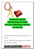 Introductory Clinical Pharmacology Test Bank Study Guide &ndash; PHARM 210 Drug Actions&comma; ADME Pharmacokinetics & Medication Administration &lpar;220 Questions&rpar;