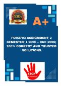 FOR3703 Assignment 2 Semester 1 2026 &ndash; DUE 2026&semi; 100&percnt; CORRECT AND TRUSTED SOLUTIONS