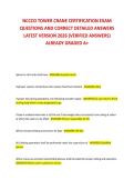 NCCCO TOWER CRANE CERTIFICATION EXAM  QUESTIONS AND CORRECT DETAILED ANSWERS  LATEST VERSION 2026 &lpar;VERIFIED ANSWERS&rpar;  ALREADY GRADED A&plus; 