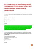 Nur 372 Advantage for Understanding Medical- Surgical Nursing 2 Questions and Answers with Detailed Rationales Already Graded A&plus; Guaranteed Pass