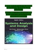 Exam Prep Test Bank for Systems Analysis and Design 8th Edition by Alan Dennis & Barbara H&period; Wixom &ndash; Questions and Verified Solutions