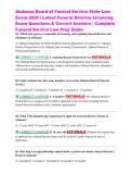 Alabama Board of Funeral Service State Law Exam 2026 &vert; Latest Funeral Director Licensing Exam Questions & Correct Answers &vert; Complete Funeral Service Law Prep Guide