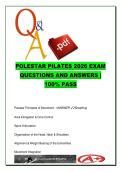 Polestar Pilates Certification Study Guide &ndash; PIL 210 Movement Science &ndash; Principles of Movement & Contrology Foundations &lpar;80 Questions&rpar;