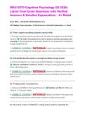 WGU D570 Cognitive Psychology OA 2026 &vert; Latest Final Exam Questions with Verified Answers & Detailed Explanations &ndash; A&plus; Rated