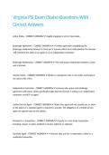 Virginia PSI Exam &lpar;State&rpar; Questions With Correct Answers&period;