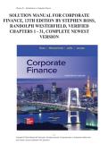 Solution Manual For Corporate Finance&comma; 13th Edition by Stephen Ross&comma; Randolph Westerfield&comma; Verified Chapters 1 - 31&comma; Complete Newest Version
