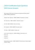 CWCM Certification Exam Questions With Correct Answers&period;