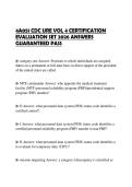 4A051 CDC URE VOL 4 CERTIFICATION EVALUATION SET 2026 ANSWERS GUARANTEED PASS