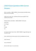 CWCM Exam Questions With Correct Answers&period;