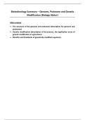 Biotechnology Summary &ndash; Genome&comma; Proteome and Genetic Modification &lpar;Biology Abitur &sol; Upper Secondary Notes&rpar;
