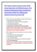 NYC Harbor Safety Inspector Exam With Actual Questions & Verified Answers&comma; Plus Explained Rationales&sol;Expert Verified For Guaranteed 100&percnt; Pass 2026&sol;Latest Update&sol;Instant Download Pdf