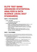 2026&sol;2027 Advanced Statistics & Data Science Test Bank &vert; MAT202 & UT Austin SDS 320E Exam Prep 