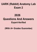 UARK &lpar;Rabbit&rpar; Anatomy Lab Exam 2 PDF &vert; Comparative Anatomy Lab Practice & Study Guide