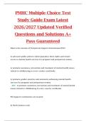 PMHC Multiple Choice Test  Study Guide Exam Latest  2026&sol;2027 Updated Verified  Questions and Solutions A&plus;  Pass Guaranteed