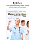 Test Bank for Dosage Calculations&colon; A Multi-Method Approach 2nd Edition by Anthony Giangrasso&comma; Dolores Shrimpton&comma; Chapter 1-12 &vert; All Chapters