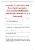 Questions 221-240 PMH-C Test  Study Guide Exam Latest  2026&sol;2027 Updated Verified  Questions and Solutions A&plus; Pass  Guaranteed