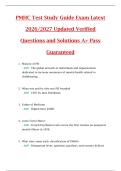 PMHC Test Study Guide Exam Latest  2026&sol;2027 Updated Verified  Questions and Solutions A&plus; Pass  Guaranteed