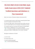 PSI TEST PREP STUDY FOR PMHC Study  Guide Exam Latest 2026&sol;2027 Updated  Verified Questions and Solutions A&plus;  Pass Guaranteed