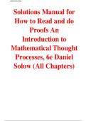 Solution Manual for How to Read and Do Proofs&colon; An Introduction to Mathematical Thought Processes 6th Edition by Daniel Solow &vert;&vert;ISBN&colon;9781118164020