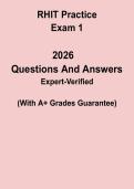 RHIT Practice Exam 1 PDF &vert; Health Information Management Certification Practice & Study Guide