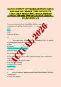 ILLINOIS SECURITY CONTRACTOR LICENSING ACTUAL 2026 EXAM AND PRACTICE TESTS NEWEST WITH COMPLETE QUESTIONS AND CORRECT DETAILED ANSWERS&vert; VERIFIED ANSWERS&vert; ALREADY GRADED A&plus; GUARANTEED PASS&excl;
