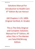 Solution Manual for Introduction to Health Care &lpar;MindTap Course List&rpar; 6th Edition by Lee Haroun &vert;&vert;ISBN&colon;9780357936498
