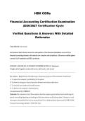  HBX CORe Financial Accounting Certification Examination 2026&sol;2027  &vert;  Verified Questions and Correct Answers &vert; A&plus; Graded