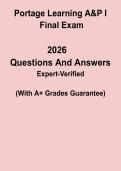 Portage Learning A&P I Final Exam PDF &vert; Anatomy & Physiology 1 Practice & Study Guide
